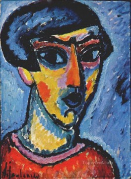 Alexey Petrovich Bogolyubov Painting - cabeza en azul 1912 Alexej von Jawlensky